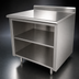 Thumbnail image #3 for Advance Tabco EK-SS-3012M 144-Inch x 30-Inch Stainless Steel Work Table with Open Front Cabinet Base, Mid-Shelf, and 5-Inch Backsplash
