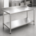 Thumbnail image #3 for BlendPort Budget Series 30 x 30 Inch Square 430 Stainless Steel Work Table with 4-1/2 Inch Backsplash and Undershelf