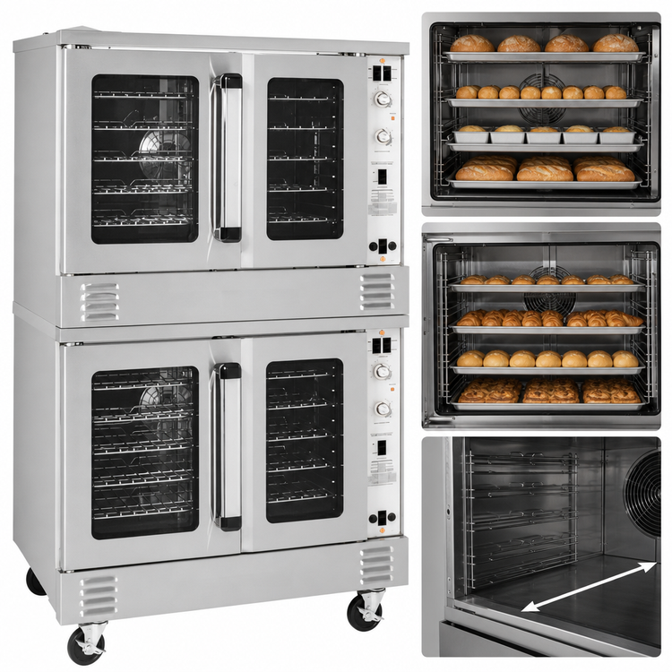 Product image #3 for Southbend Platinum Double Deck Bakery-Depth Gas Convection Oven with Standard Controls and Independent Doors