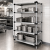 Thumbnail image #3 for Quantum 60 x 24 x 54 Inch 304 Stainless Steel Stationary Solid Shelving Starter Kit with 4 Shelves