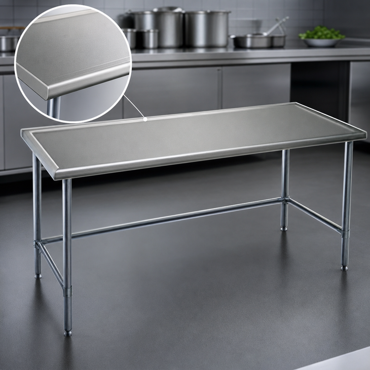 Product image #3 for Spec-Master Marine Series Stainless Steel Work Table, 72 x 48 Inches, 14-Gauge Top