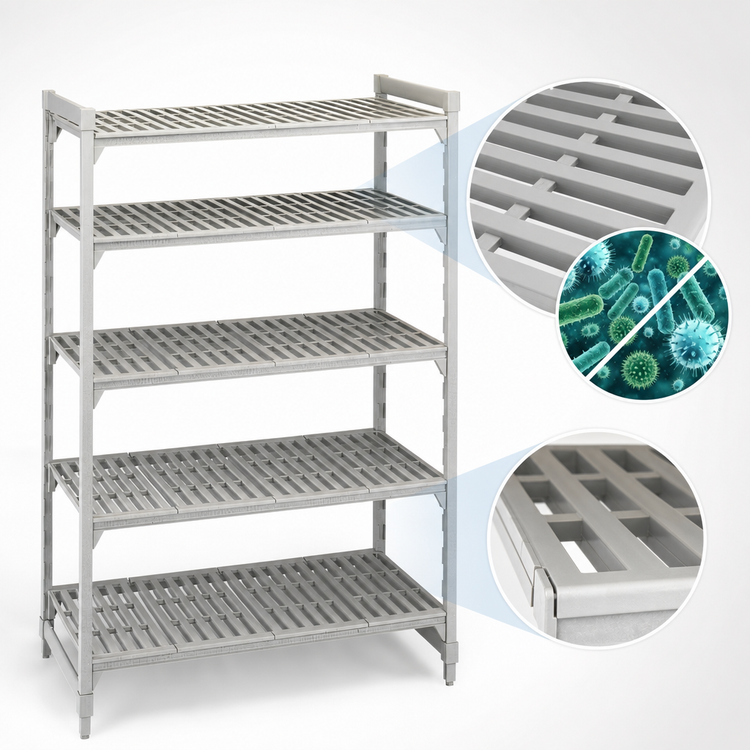 Product image #4 for Cambro Camshelving Premium 5-Shelf Vented Stationary Starter Unit, 18 x 60 x 84 Inches