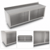 Thumbnail image #3 for John Boos 144-Inch Cabinet Base Work Table with Open Front, 16/300 Stainless Steel Top and 5-Inch Backsplash