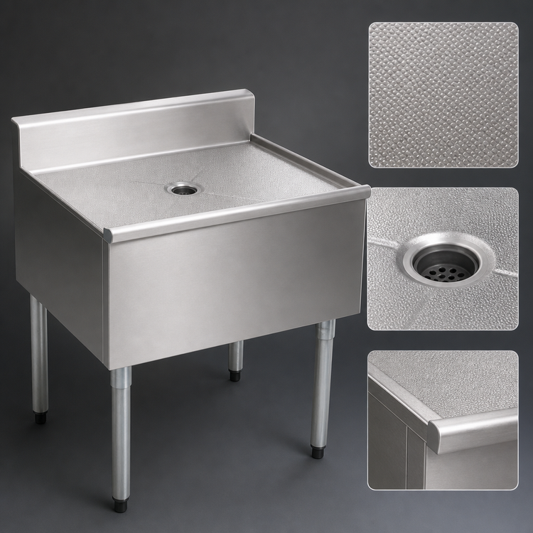 Product image #3 for Eagle Group 1800 Series 48-Inch Freestanding Workboard Unit with Embossed Drainboard Top