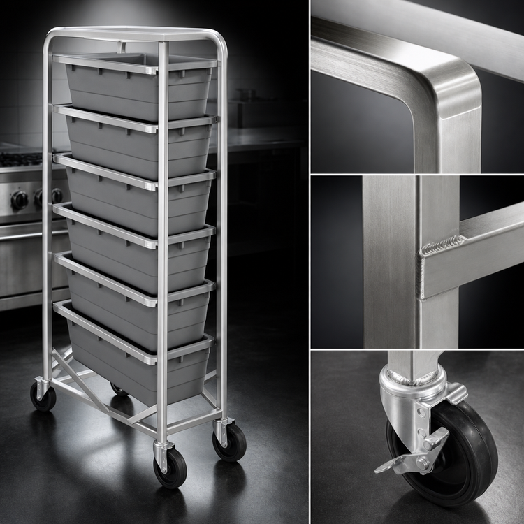 Product image #4 for Channel Manufacturing All-Welded Stainless Steel End-Load Lug Rack, 12-Lug Capacity, 36 x 26 x 70.5 Inches