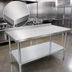 Thumbnail image #3 for John Boos Stallion Economy 60 x 18-Inch Stainless Steel Work Table with Galvanized Undershelf