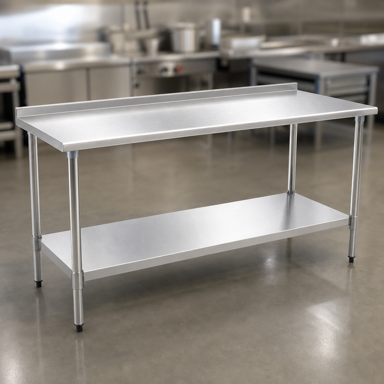 Product image #3 for Eagle Group Spec-Master 72-Inch x 24-Inch Stainless Steel Work Table with Undershelf and 1-1/2-Inch Rear Up-Turn