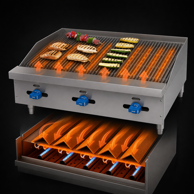 Product image #3 for Castle Series 60-Inch Countertop Gas Char-Broiler with Radiant Grates