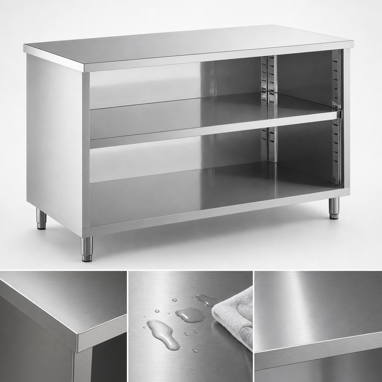 Product image #3 for 36-Inch Wide Stainless Steel Dish Cabinet with Adjustable Mid-Shelf