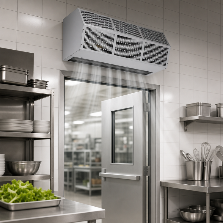 Product image #3 for Berner Sanitation Certified High Performance 120-Inch Ambient (Unheated) Air Curtain for Doors Up to 7 Feet High