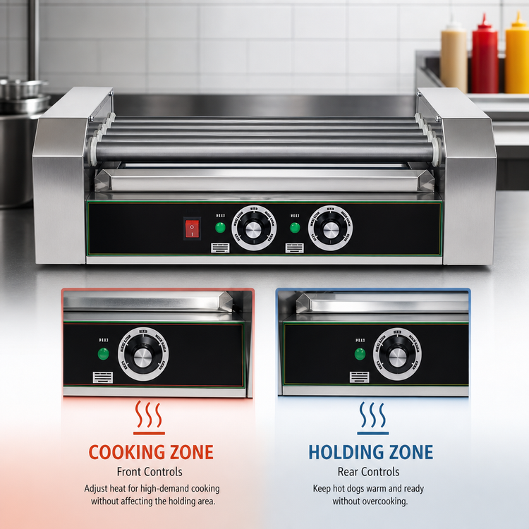 Product image #3 for Spectrum RollsRight Countertop 5-Roller Hot Dog Roller Grill, 12 Hot Dog Capacity