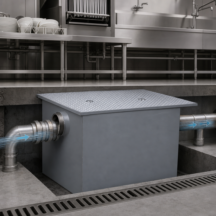 Product image #3 for Watts GI-500-K Grease Interceptor, 500 GPM, 1000 lb Capacity, 6-Inch No-Hub Connections
