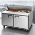 Thumbnail image #3 for Everest Refrigeration 59-1/8 Inch Two-Section Sandwich Prep Table with Rear-Mounted Self-Contained Refrigeration and 16-Pan Top