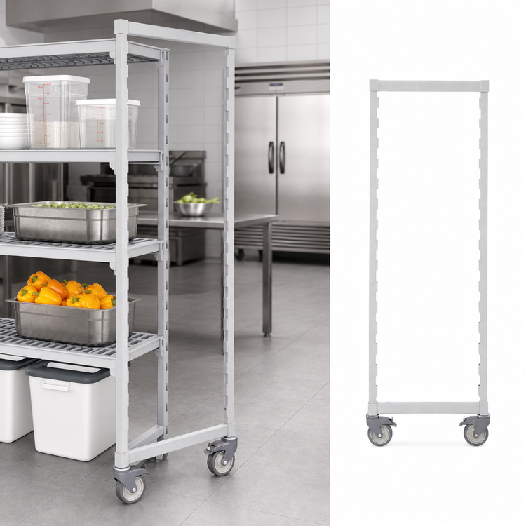 Product image #4 for Camshelving Premium Series Mobile Post Kit with Total-Locking Casters, 21-Inch W x 75-1/4-Inch H, Speckled Gray