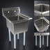 Thumbnail image #3 for John Boos E-Series 1-Compartment Stainless Steel Sink with 24 x 24 x 14-Inch Bowl and Galvanized Legs