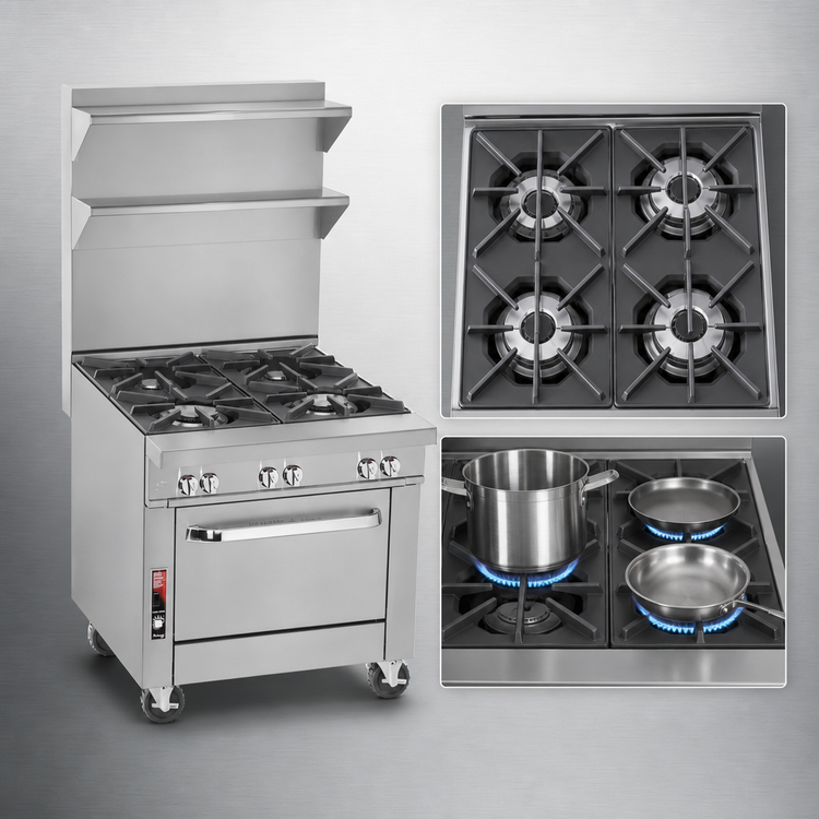 Product image #3 for Southbend Platinum P24N-BB-SU 24-Inch Modular Heavy Duty Natural Gas Range with 2 Open Burners and 2 Step-Up Open Burners