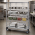 Thumbnail image #3 for Quantum Mobile Wire Enclosed Dolly Truck Cart with 4 Shelves, 48 x 24 x 80 Inches, Chrome Plated