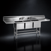 Thumbnail image #3 for Eagle Spec-Master FN Series Coved Corner 3-Compartment Stainless Steel Sink with Dual 24-Inch Drainboards