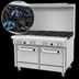 Thumbnail image #3 for Southbend Ultimate 48-Inch Commercial Gas Restaurant Range with 4 Open Burners, 24-Inch Charbroiler, Convection Oven, and Cabinet Base