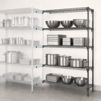 Thumbnail image #3 for Metro Super Erecta AA346C Super Adjustable 4-Shelf Chrome Wire Shelving Add-On Unit, 42 x 18 x 63 Inches