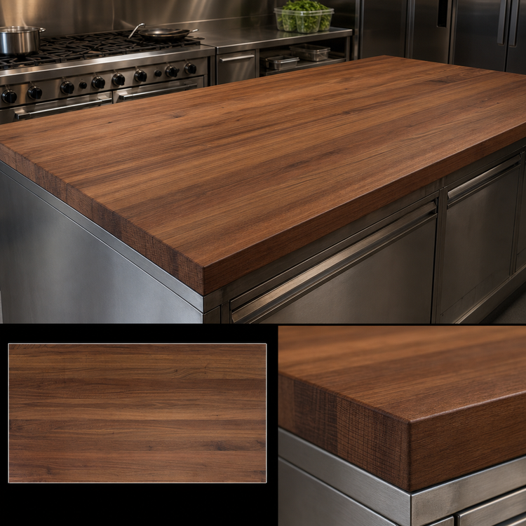 Product image #3 for Boos Block Edge Grain American Black Walnut Kitchen Countertop, 96 x 38 x 3 Inch, Varnique Finish