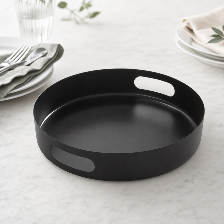 Product image #4 for American Metalcraft Black Round Serving Tray, 12-1/8 Inch Diameter