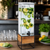 Thumbnail image #3 for Madera 3-Gallon Square Beverage Dispenser with Ice Chamber, Lid, Spigot, Rustic Pine Panels and Black Metal Frame