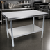 Thumbnail image #3 for John Boos Stallion Economy 18/430 Stainless Steel Work Table with Safety Edge and Adjustable Undershelf, 84 x 30 Inches