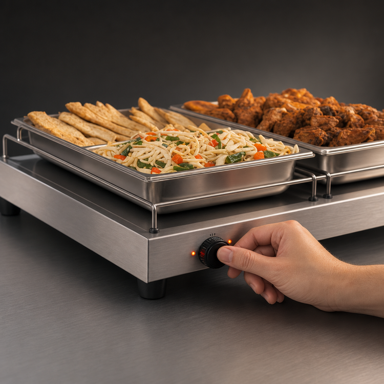 Product image #3 for Hatco Glo-Ray 36-Inch Free-Standing Heated Shelf, 15.5-Inch Deep, Adjustable Thermostat, Stainless Steel Top