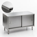 Thumbnail image #3 for Eagle Group Spec-Master US3CB 48-Inch Stainless Steel Urn Stand with Enclosed Sliding-Door Base and Drip Trough