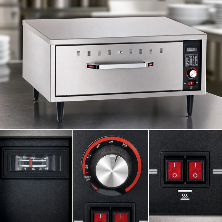 Product image #3 for Hatco HDW-1 Freestanding Standard-Width Stainless Steel Single-Drawer Warming Drawer