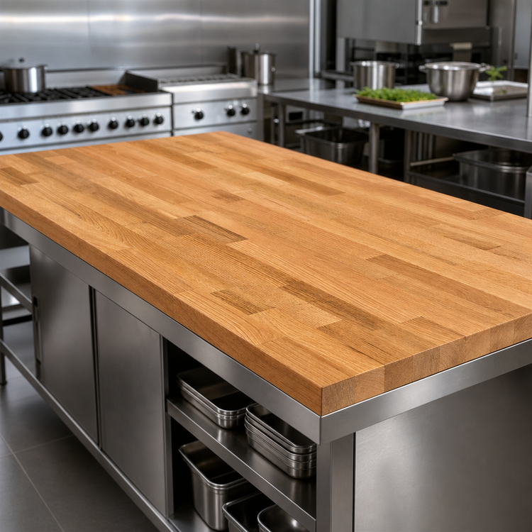 Product image #3 for Appalachian Red Oak Blended Rails Edge Grain Island Countertop, 108 x 38 x 1-1/2 Inches