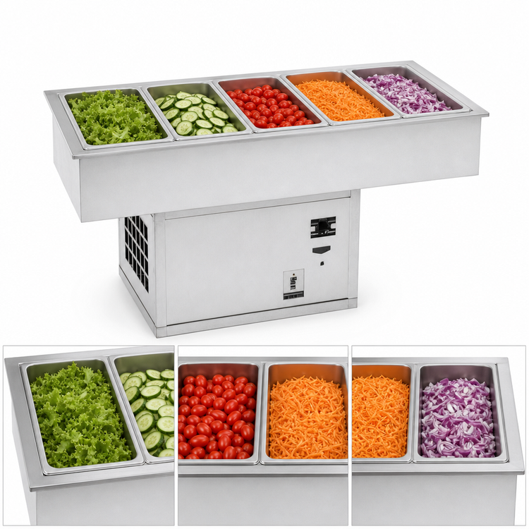 Product image #3 for Atlas Metal WCM-5 5-Pan Full-Size Refrigerated Drop-In Cold Well