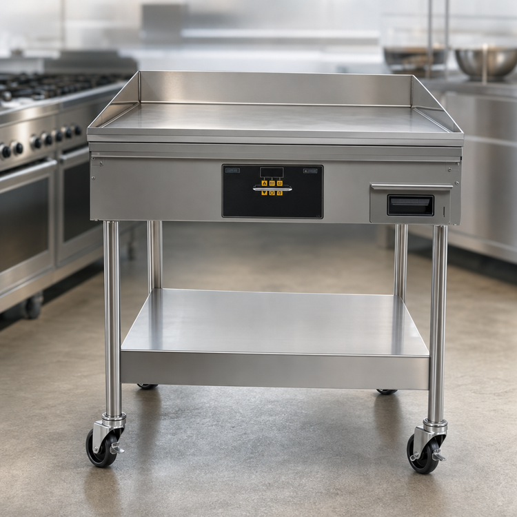 Product image #3 for AccuTemp AccuSteam Electric Commercial Griddle with Stand and Casters, 24 x 30-Inch Cooking Surface, 480V, 3-Phase