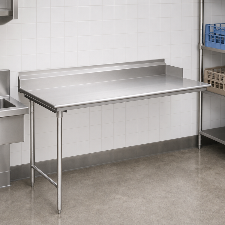 Product image #3 for Eagle Group 60-Inch Straight Clean Dishtable with 8-Inch Backsplash, Left-to-Right Operation