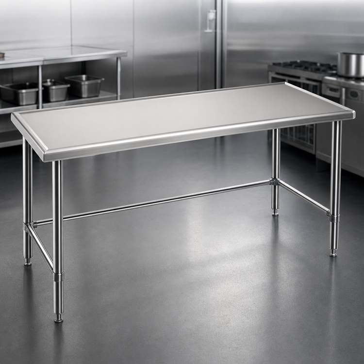 Product image #3 for Eagle Group Spec-Master Marine Series 108"W x 48"D Stainless Steel Work Table with Box Marine Edge