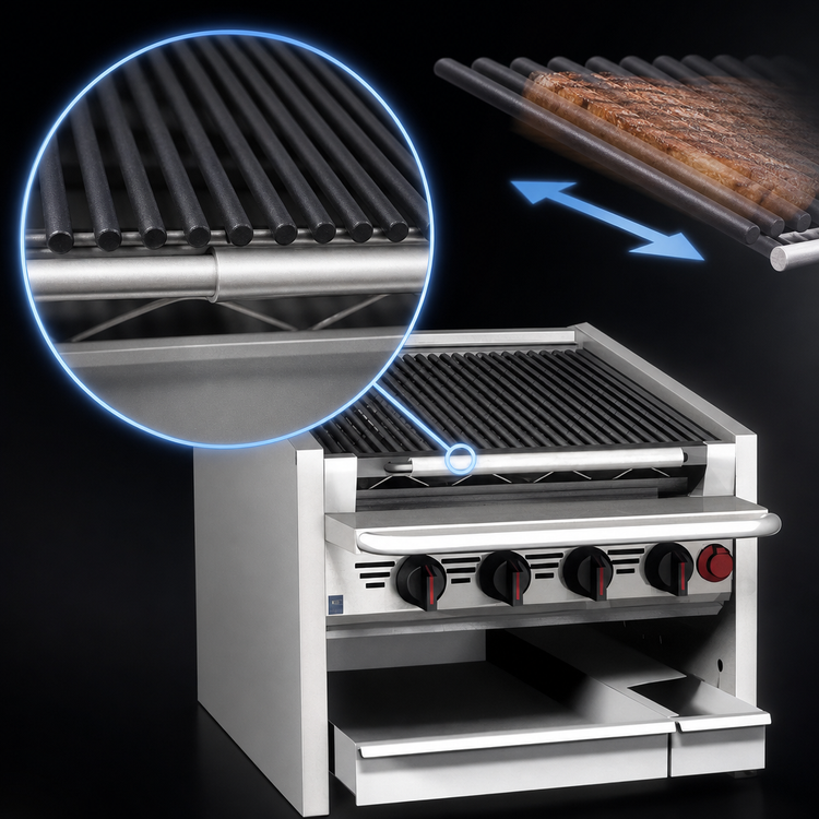 Product image #3 for Magikitch'n CM-SMB-660 60-Inch Countertop Gas Coal Charbroiler