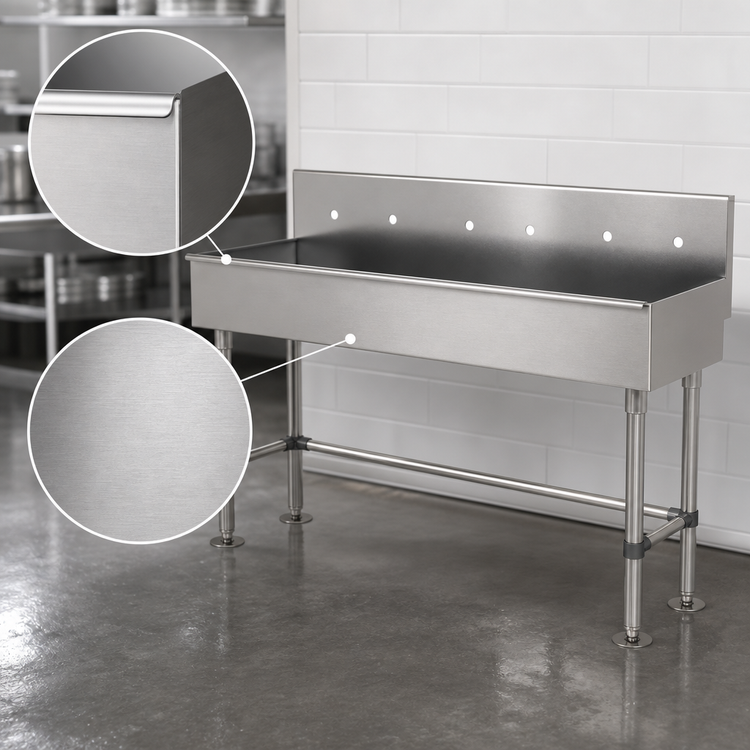 Product image #3 for Advance Tabco Multiwash 60 Inch Freestanding Multi-Station Hand Wash Sink