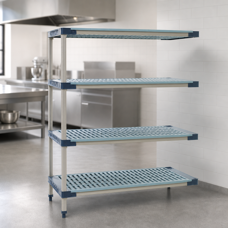 Product image #3 for MetroMax 4 4-Shelf Add-On Polymer Shelving Unit, Blue, 42 x 18 x 74 Inches