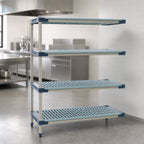 Thumbnail image #3 for Metro MetroMax 4 AX346G4 4-Shelf Add-On Polymer Shelving Unit, Blue, 42 x 18 x 74 Inches