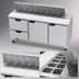 Thumbnail image #4 for Beverage-Air 72-Inch Three-Section Sandwich Top Refrigerated Prep Table with 8-Pan Opening, 2 Drawers, and 2 Doors