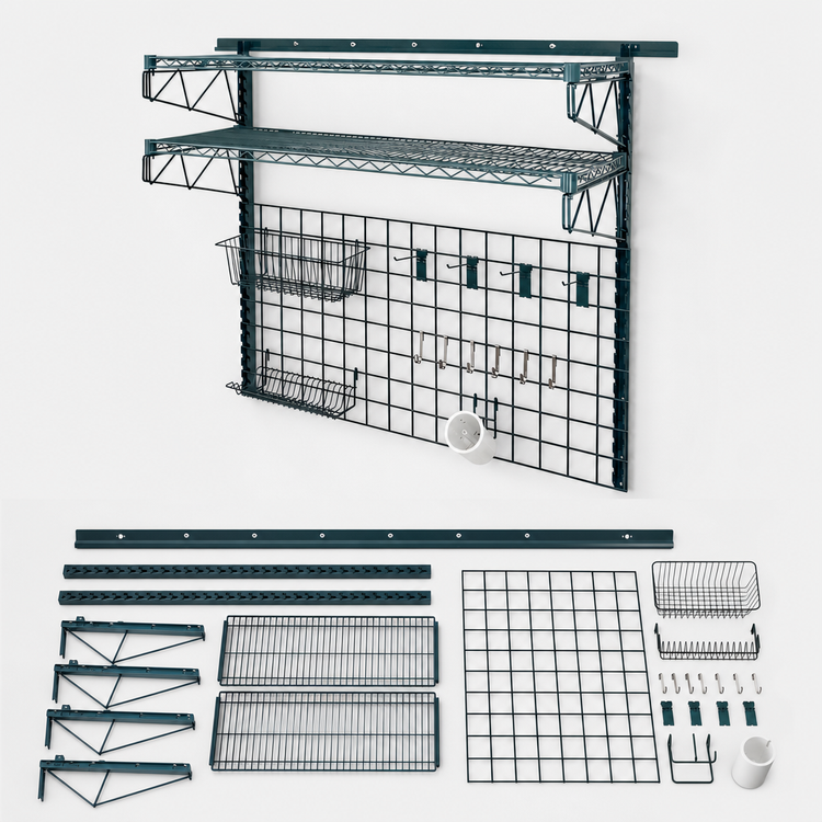 Product image #3 for Quantum Store Grid Medium-Duty Wall-Mounted Shelving Starter Kit