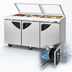 Thumbnail image #3 for Turbo Air Super Deluxe 72-5/8-Inch Three-Section Glass Lid Sandwich/Salad Prep Table, 18-Pan Capacity
