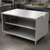 Thumbnail image #3 for BK Resources 36-Inch x 24-Inch Stainless Steel Chef Table with Open Front Cabinet Base