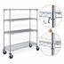 Thumbnail image #3 for Metro Super Erecta Super Adjustable 4-Shelf Chrome Wire Stem Caster Cart, 60 x 18