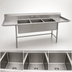 Thumbnail image #3 for Eagle Group S14 Series Three-Compartment Stainless Steel Sink with Left Drainboard, 89-1/2