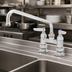 Thumbnail image #3 for T&S Brass 4-Inch Centers Deck Mount Mixing Faucet with 10-Inch Swing Nozzle and Lever Handles