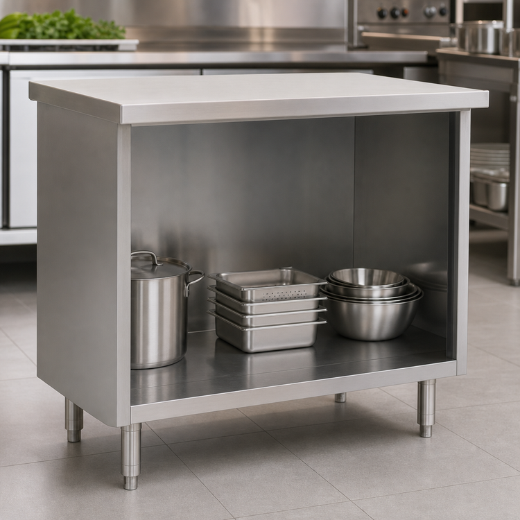 Product image #3 for Eagle Spec-Master 120-Inch x 24-Inch Open Front Cabinet Base Stainless Steel Work Table