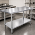 Thumbnail image #3 for 60-Inch x 30-Inch Flat Top Stainless Steel Work Table with Galvanized Undershelf