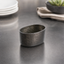 Thumbnail image #3 for American Metalcraft Hammered Aluminum Oval Sugar Packet Holder/Sauce Cup, Black, 6 oz.